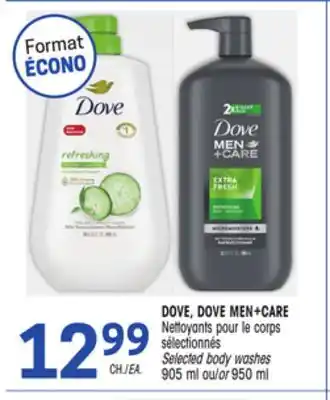 Uniprix Dove, dove men+care nettoyants pour le corps sélectionnés/selected body washes offer