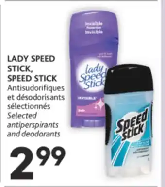 Brunet Lady speed stick, speed stick antisudorifiques et désodorisants sélectionnés offer