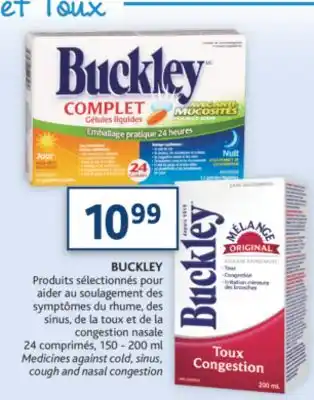 Brunet Buckley produits sélectionnés pour aider au soulagement des symptômes du rhume, des sinus, de la toux et de la congestion nas offer