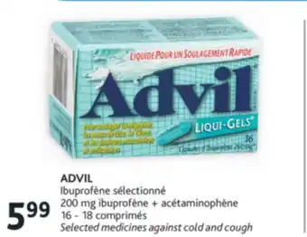 Brunet Advil ibuprofène sélectionné 200 mg ibuprofène + acétaminophène offer
