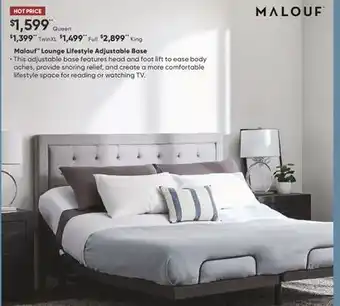 Dormez Vous Malouf lounge lifestyle adjustable base offer