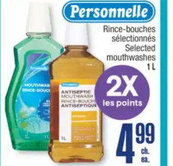 Jean Coutu Personnelle selected mouthwashes offer