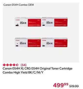 Shopper+ Canon 054h xl crg 054h original toner cartridge combo high yield bk/c/m/y offer