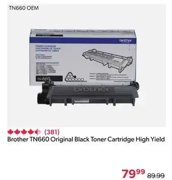 Shopper+ Brother tn660 original black toner cartridge high yield offer