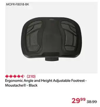 Shopper+ Ergonomic angle and height adjustable footrest - moustache - black offer