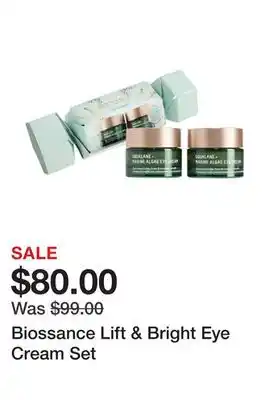 Sephora Biossance lift & bright eye cream set offer
