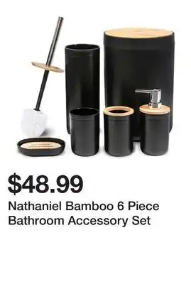 Wayfair Nathaniel bamboo 6 piece bathroom accessory set offer