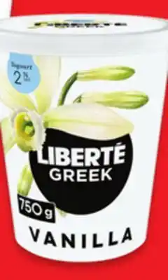 Walmart Liberté greek 650 g - 750 g yogurt tubs offer