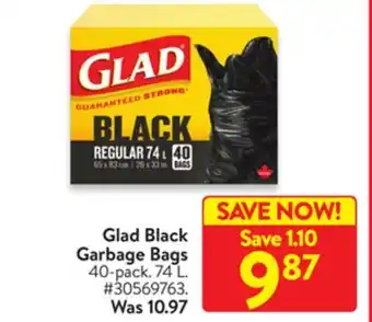 Walmart Glad black garbage bags offer