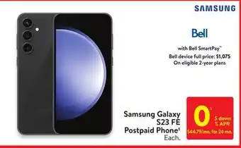 Walmart Samsung galaxy s23 fe postpaid phone offer