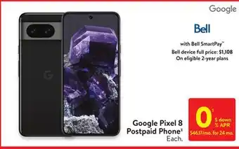 Walmart Google pixel 8 postpaid phone offer