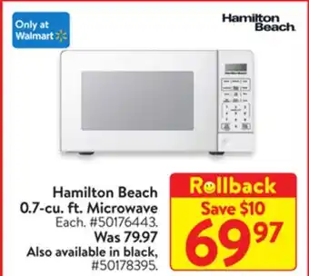 Walmart Hamilton beach 0.7-cu. ft. microwave offer