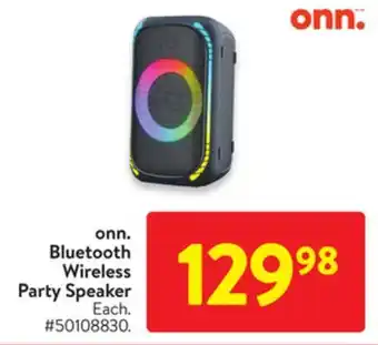Walmart Onn. bluetooth wireless part speaker offer