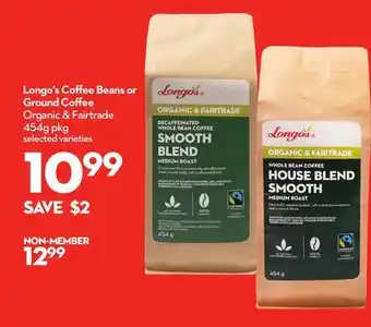 Longo's Longo's coffee beans or ground coffee fairtrade offer