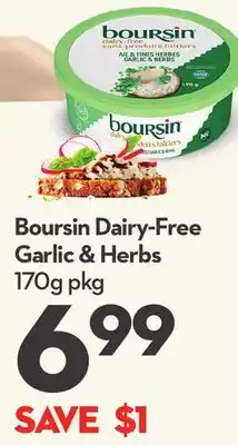 Longo's Boursin dairy-free garlic & herbs offer