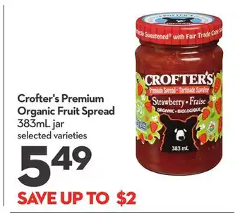 Longo's Crofter's premium organic fruit spread offer
