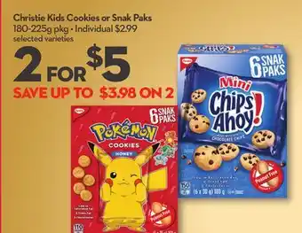 Longo's Christie kids cookies or snak paks offer