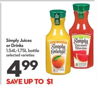 Longo's Simply juices or drinks offer
