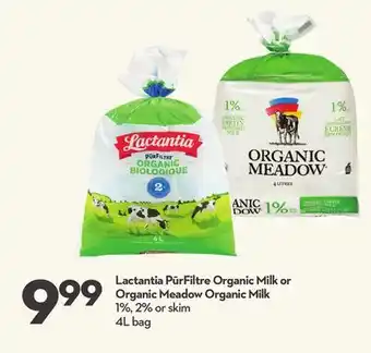 Longo's Lactantia pūrfiltre organic milk offer