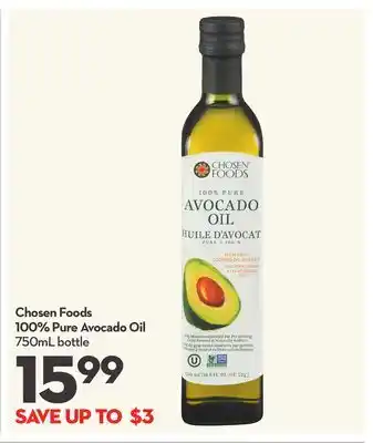 Longo's Chosen foods 100% pure avocado oil offer