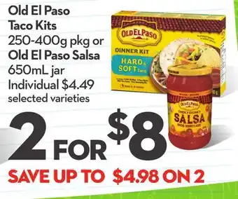 Longo's Old el paso taco kits 250-400g pkg or old el paso salsa 650ml jar offer