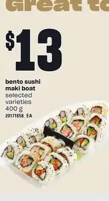 Loblaws Bento sushi maki boat, 400 g offer