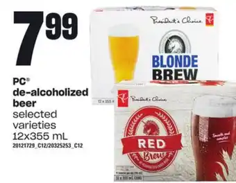 Loblaws Pc de-alcoholized beer, 12x355 ml offer