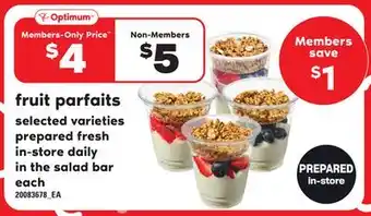 Loblaws Fruit parfaits, each offer