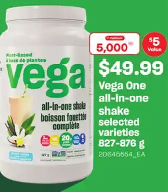 Loblaws Vega one all-in-one shake, 827-876 g offer