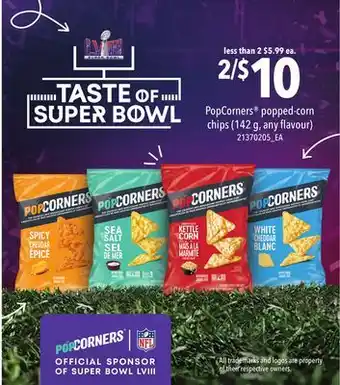 Loblaws Popcorners popped-corn chips, 142 g offer