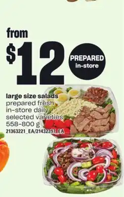Independent Grocer Large size salads, 558-800 g offer