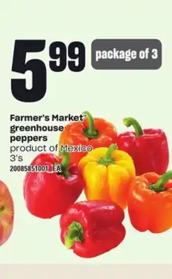 Independent Grocer Farmer's market greenhouse peppers, 3's offer