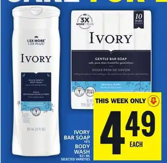 Food Basics Ivory bar soap or body wash offer