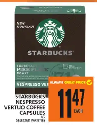 Food Basics Starbucks nespresso vertuo coffee capsules offer