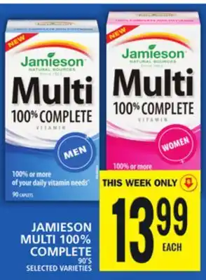 Food Basics Jamieson multi 100% complete offer