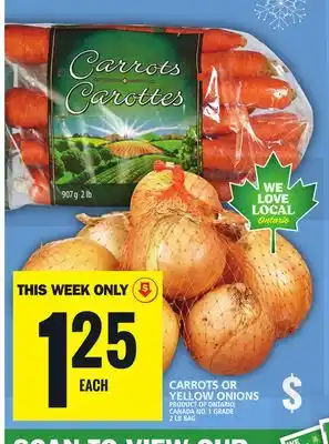 Food Basics Carrots or yellow onions offer