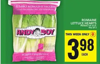 Food Basics Romaine lettuce hearts offer