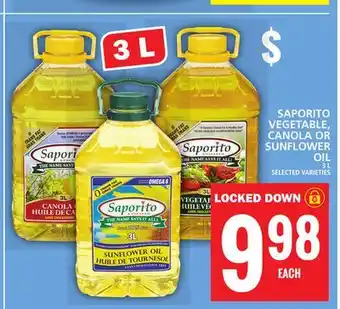 Food Basics Saporito vegetable, canola or sunflower oil offer
