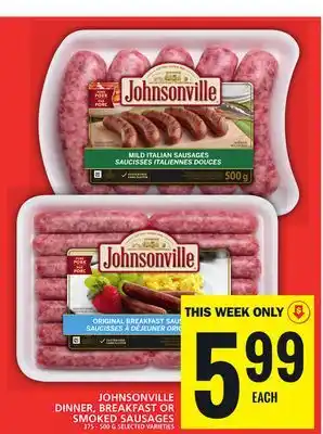 Food Basics Johnsonville dinner, breakfast or smoked sausages offer