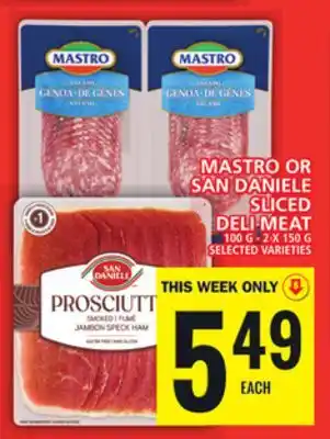 Food Basics Mastro or san daniele sliced deli meat offer