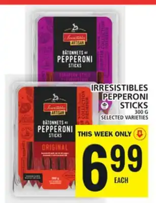 Food Basics Irresistibles pepperoni sticks offer