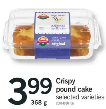 Fortinos Crispy pound cake offer