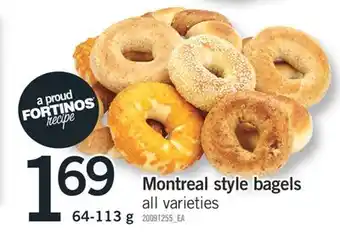 Fortinos Montreal style bagels, 64-113 g offer