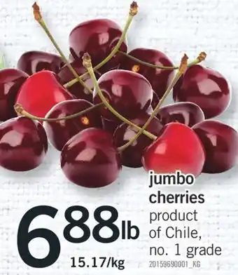 Fortinos Jumbo cherries offer