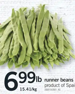 Fortinos Runner beans offer