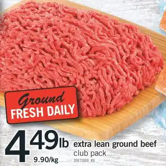 Fortinos Extra lean ground beef offer