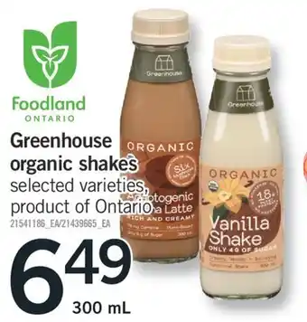 Fortinos Greenhouse organic shakes, 300 ml offer