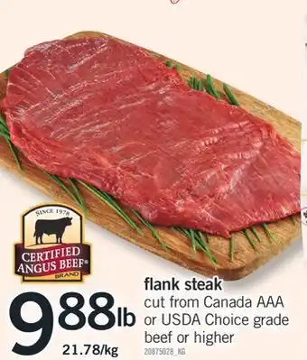 Fortinos Flank steak offer