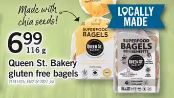 Fortinos Queen st. bakery gluten free bagels, 116 g offer