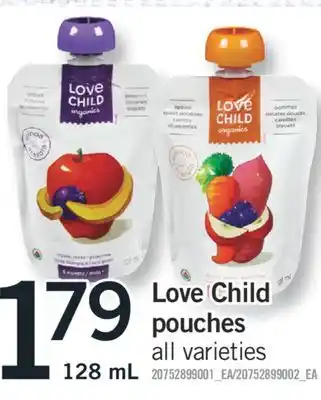 Fortinos Love child pouches, 128 ml offer